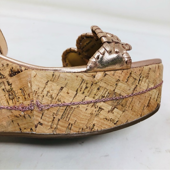 Jack Rogers Rose Gold Keri Cork Wedge Platform Sandals - Picture 8 of 13